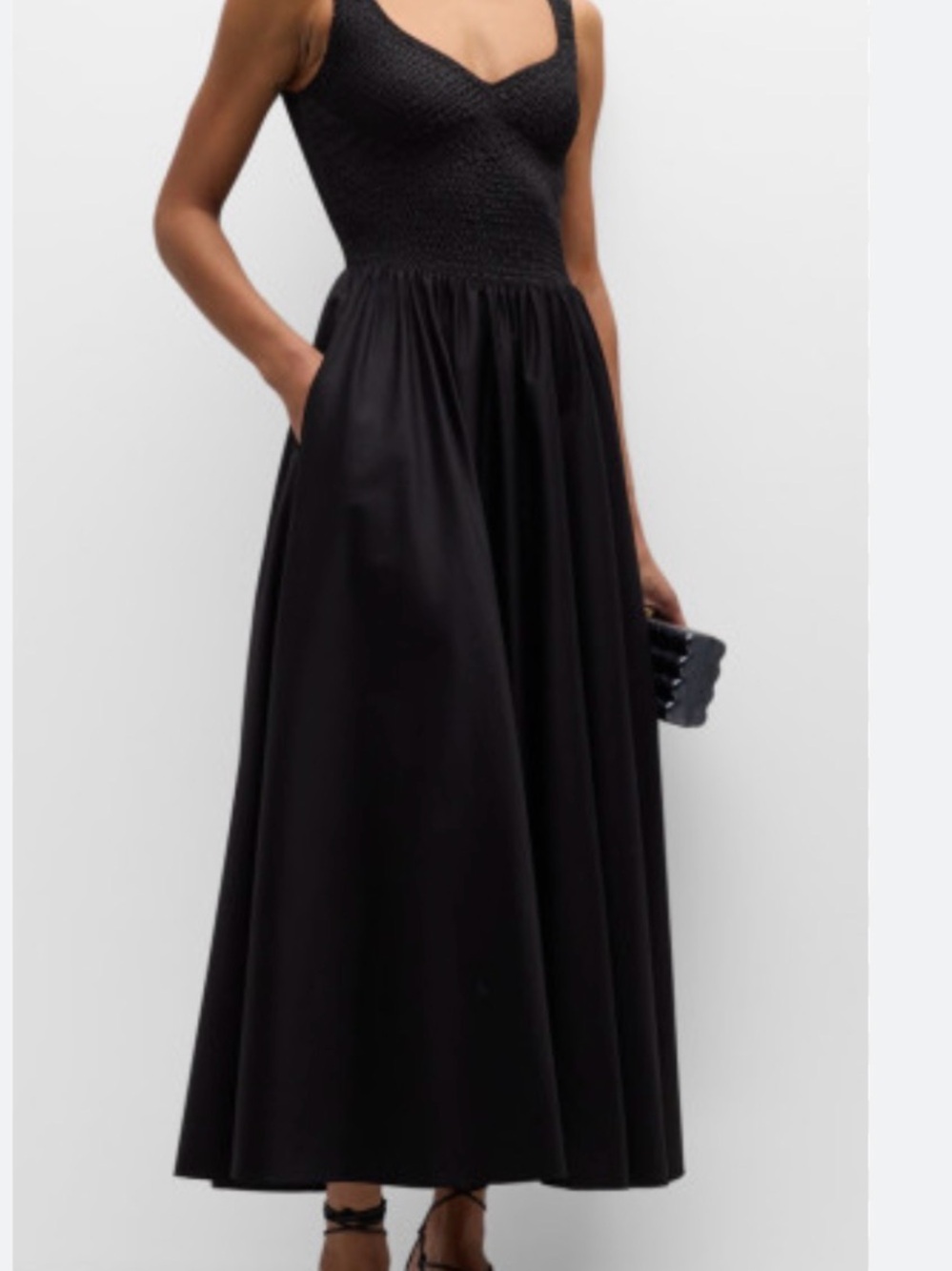 🖤🖤🖤La Ligne Cruz Directional Smocked Maxi Dress in black 🖤🖤🖤